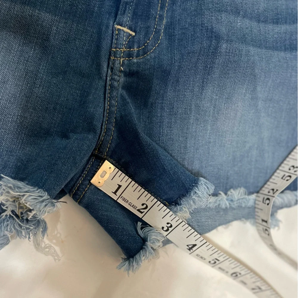 7 For All Mankind Cut Off Denim Shorts Raw Hem size 24